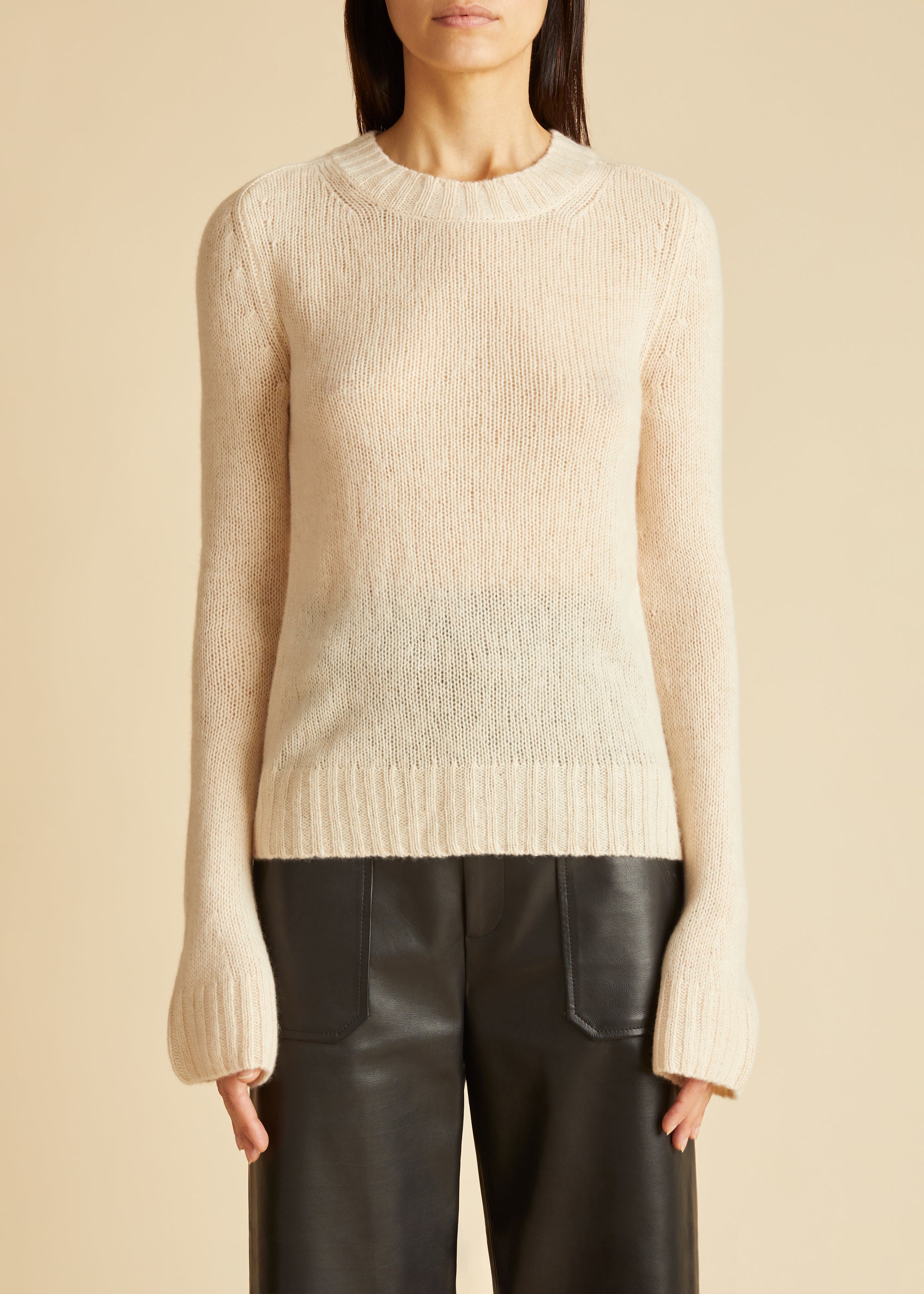 Mary Jane sweater in cashmere - Custard