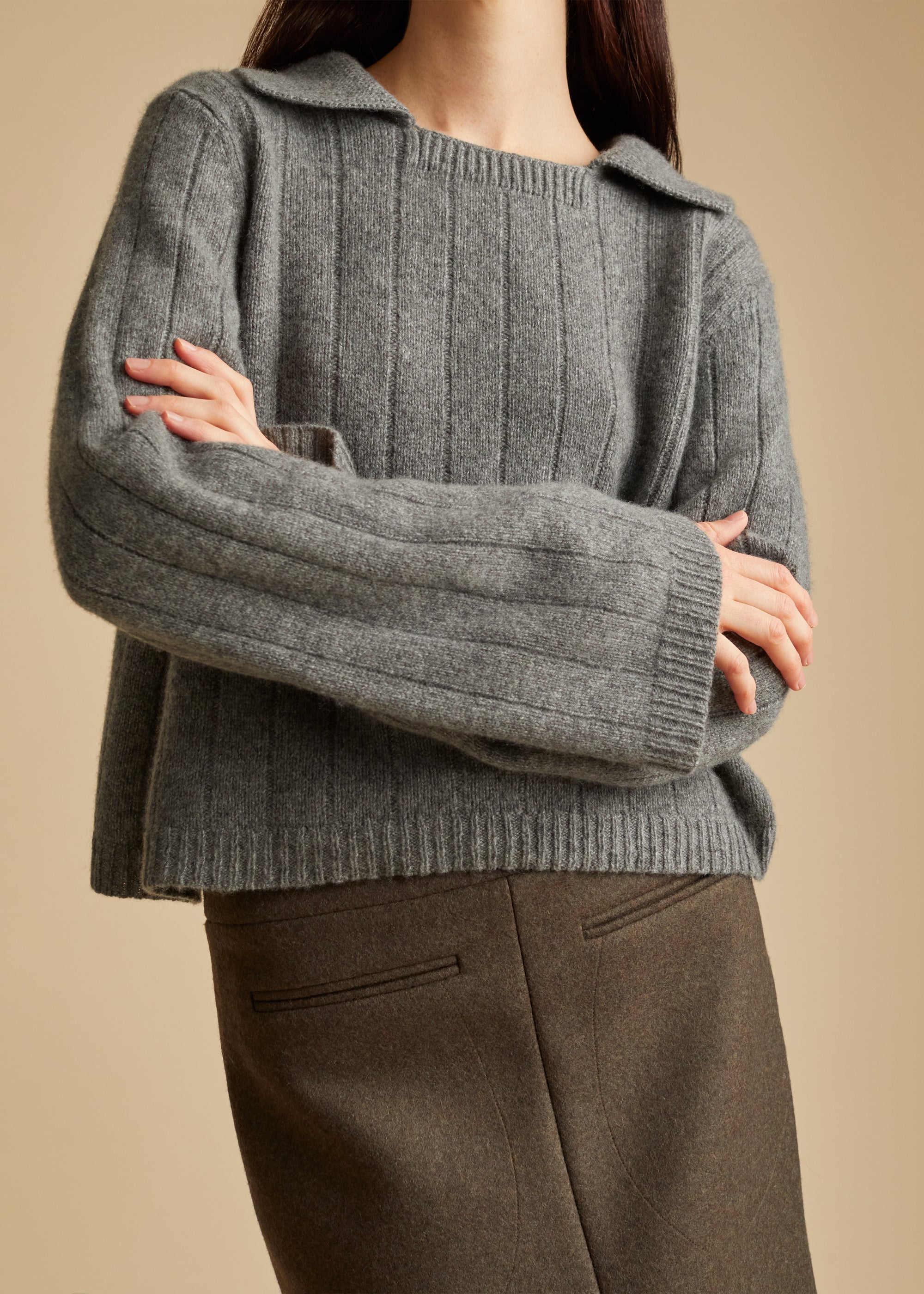 Mateo sweater in cashmere - Sterling