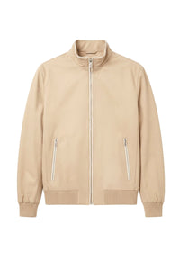 Blouson à bords-côtes en soie - Sable