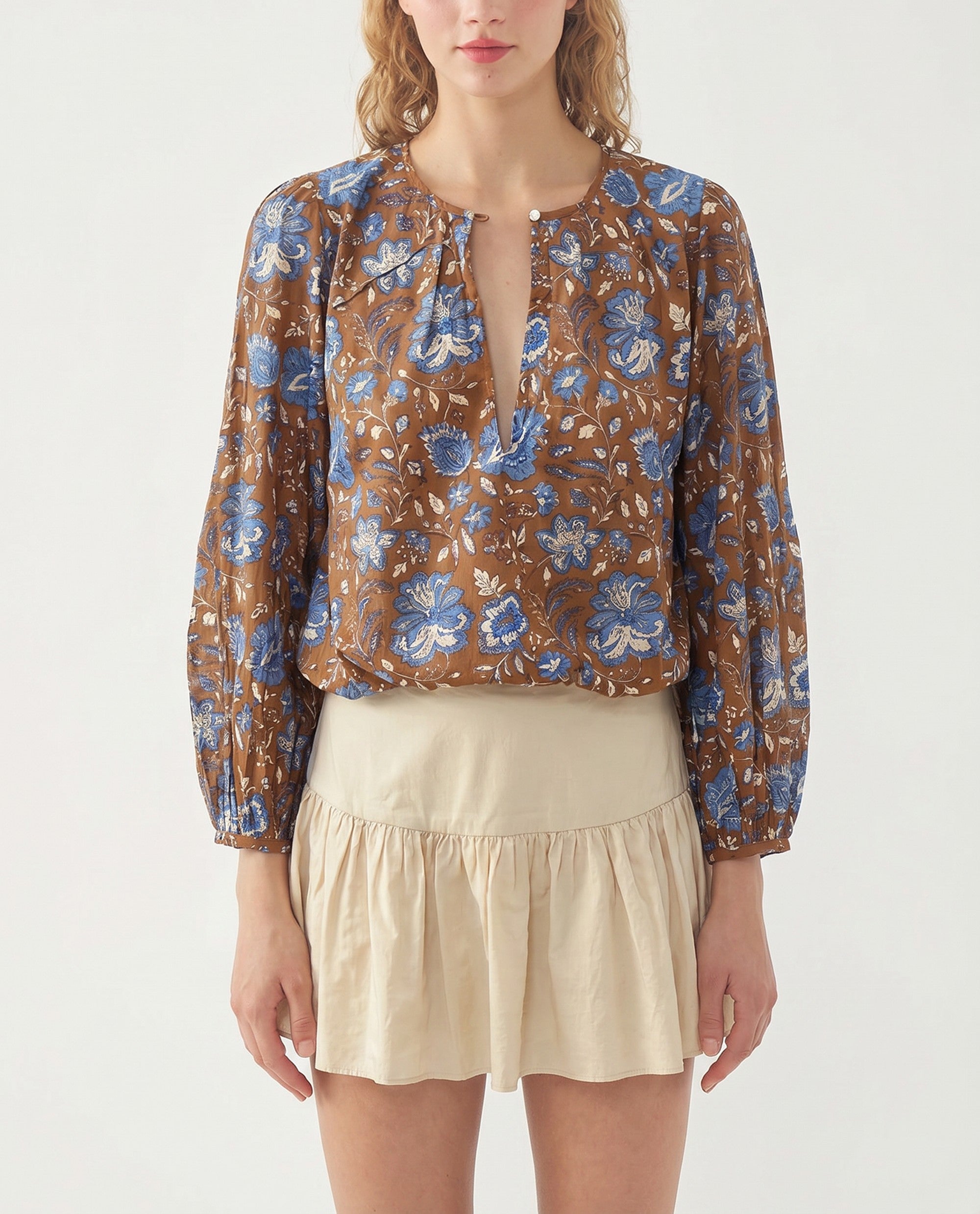 BROWN MAUDE BLOUSE
