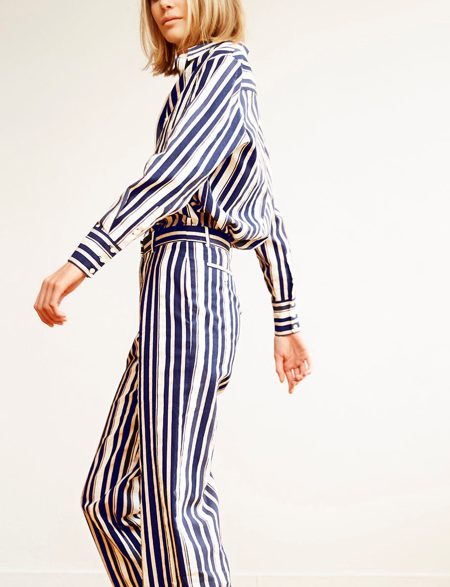 2qty RELIQUAT 65€ 0%  / Chemise oversize Maureen - Blue White Red