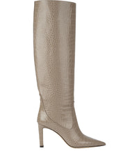 Bottes Mavis 85 en cuir embossé à croco - Sand