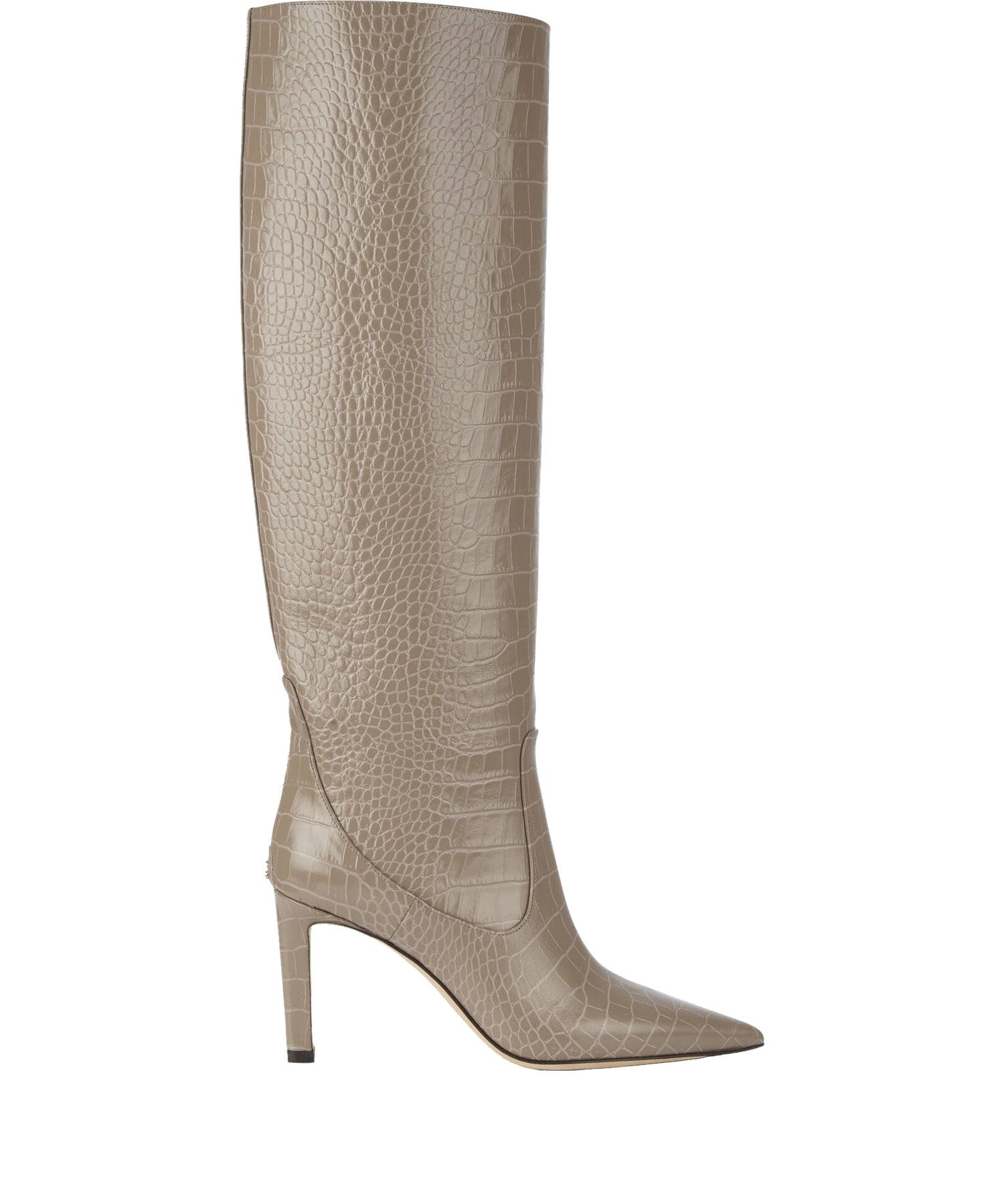 Bottes Mavis 85 en cuir embossé à croco - Sand