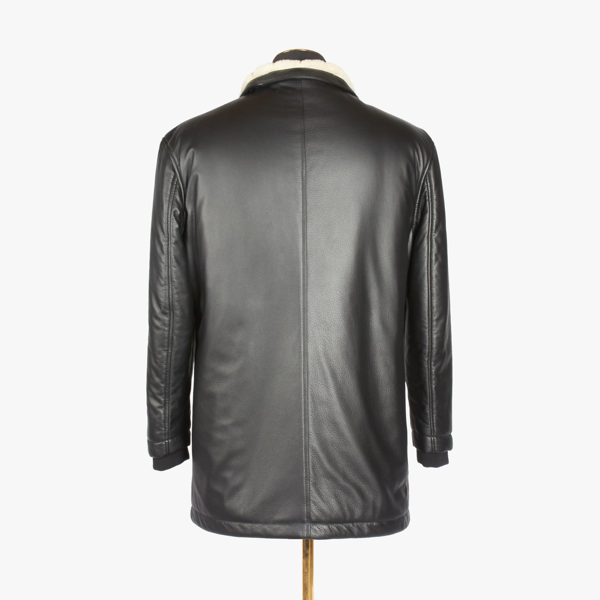 Parka à col fausse fourrure en cachemire - Noir & Blanc