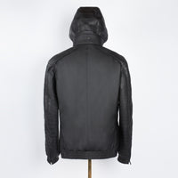 Blouson à empiècements en cuir exotique - Noir