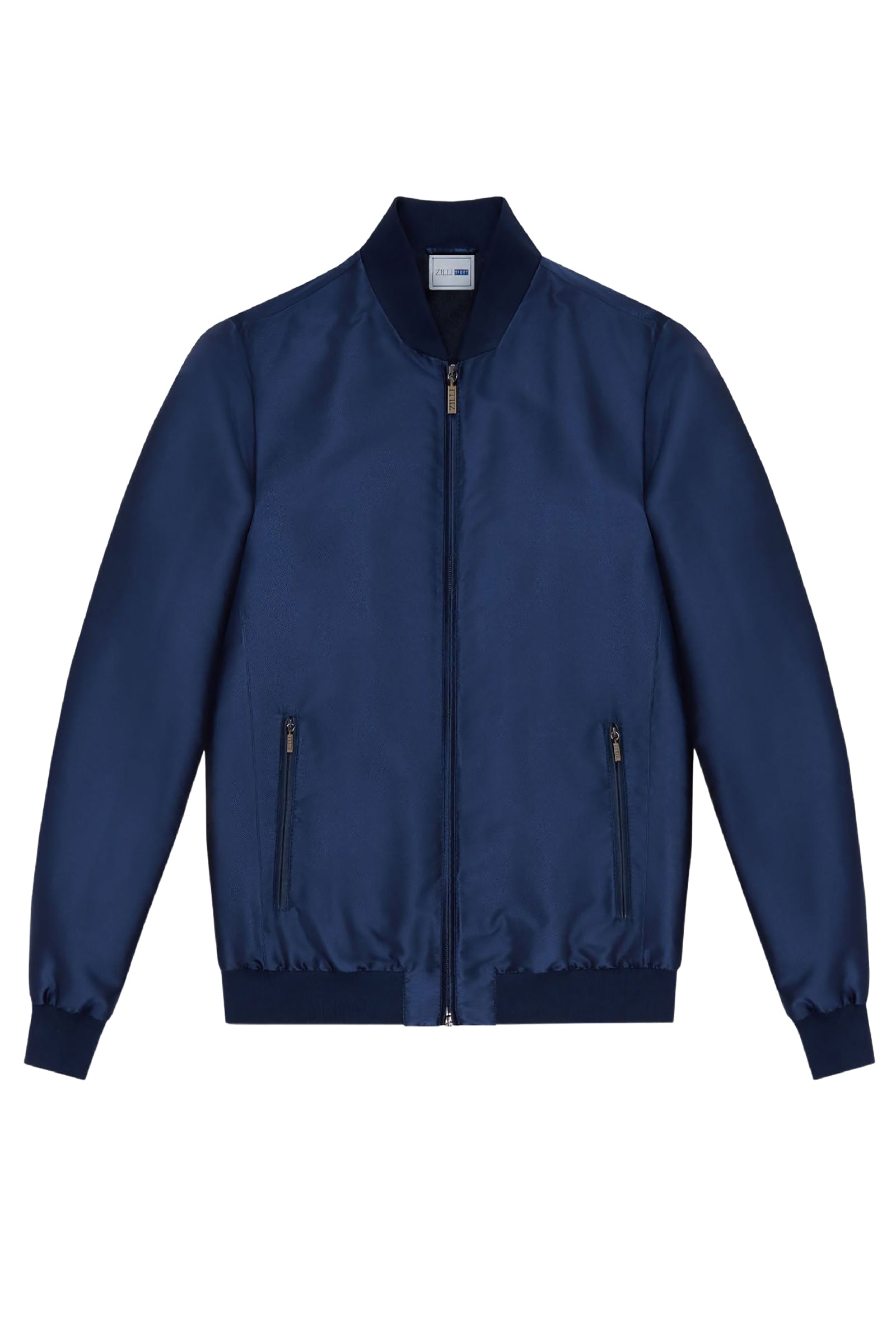 Bomber with embroidered silk logo - Blue