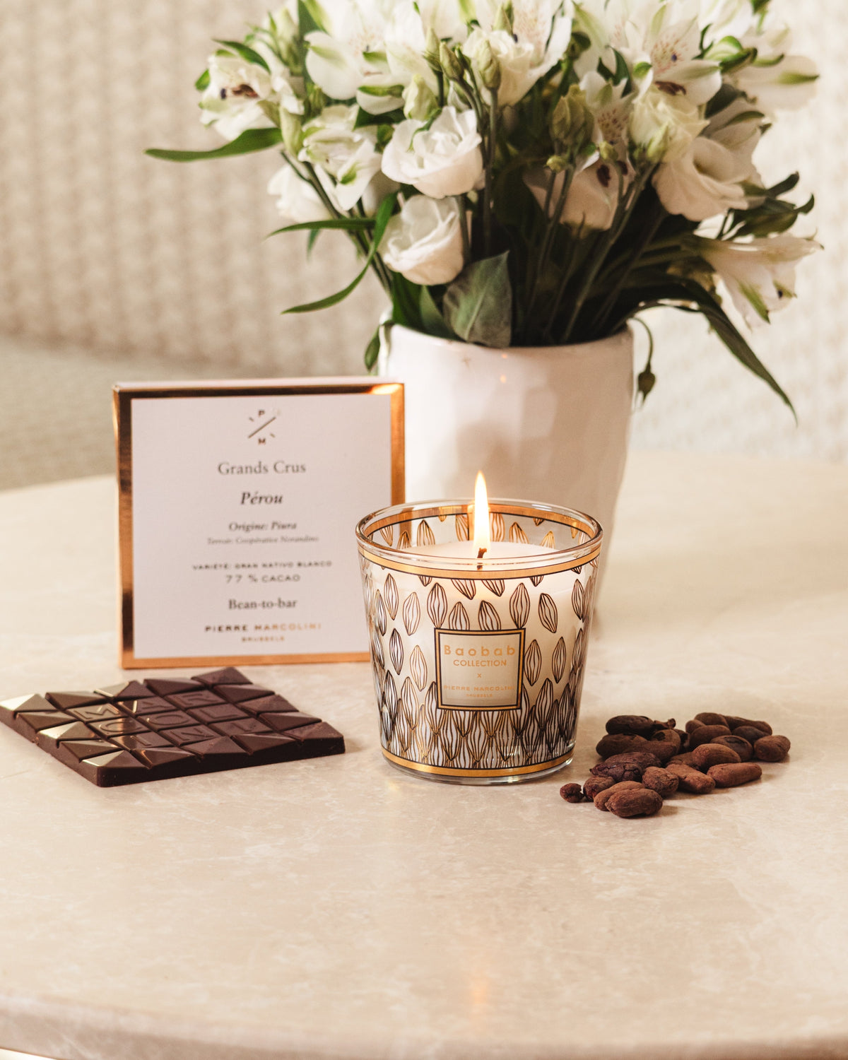 Bougie My First Baobab Marcolini Pérou 550g - White & Gold