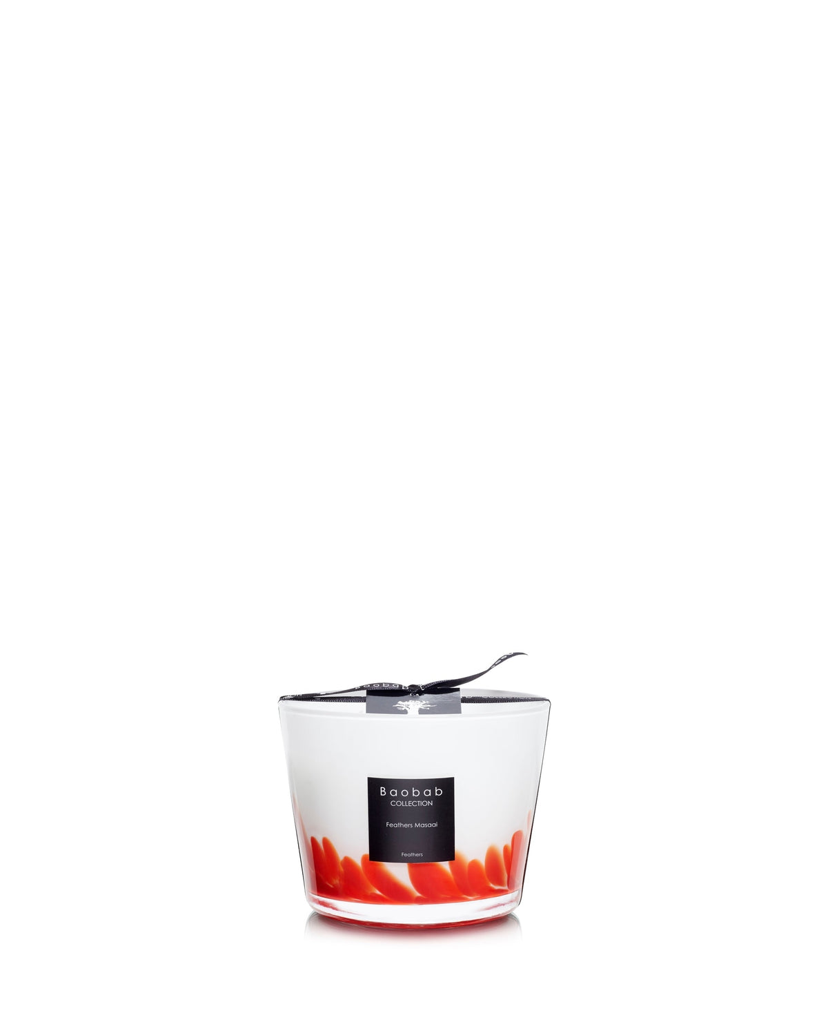 Bougie Feathers Maasai 500g - White & Red