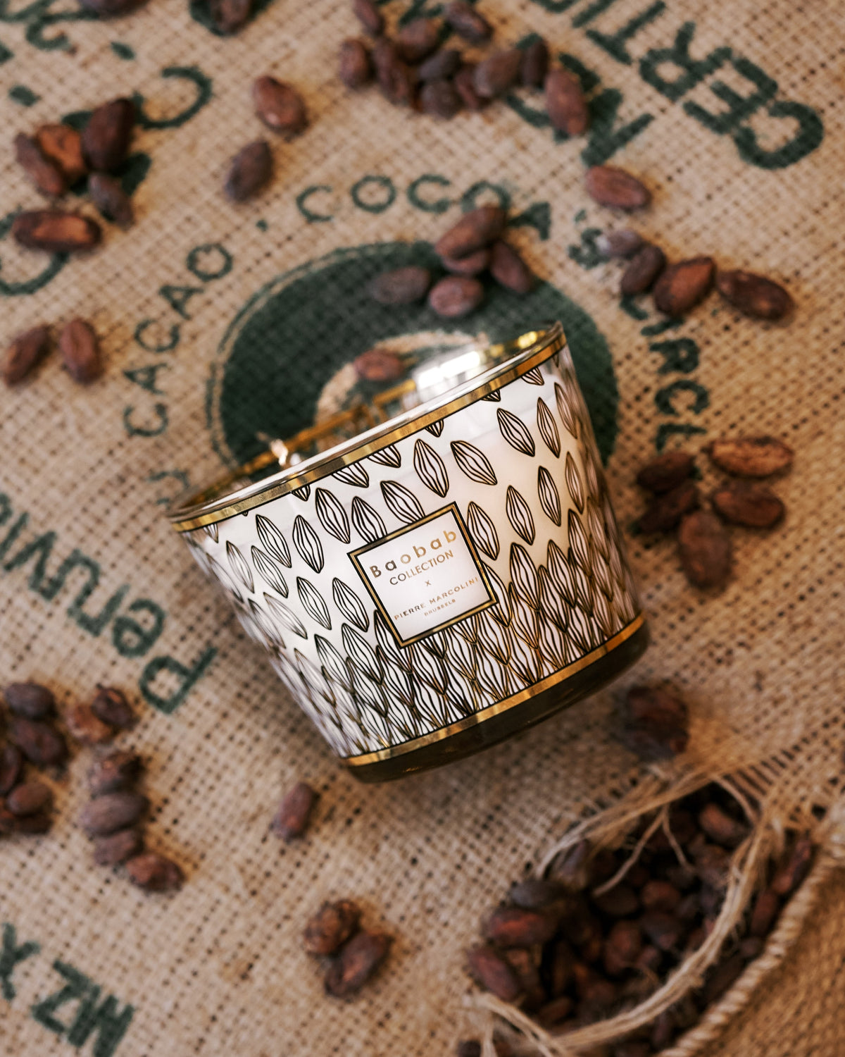 Bougie Marcolini Pérou 500g - White & Gold
