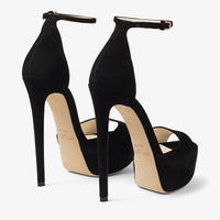 Max 150 platform sandals in suede - Black