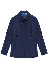Blouson à bandes en soie - Bleu