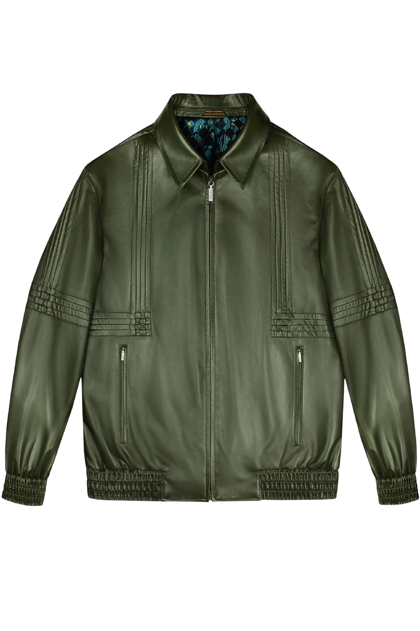Blouson à plissés en soie - Vert