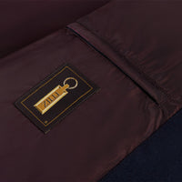Doudoune longue matelassée en cuir - Marine