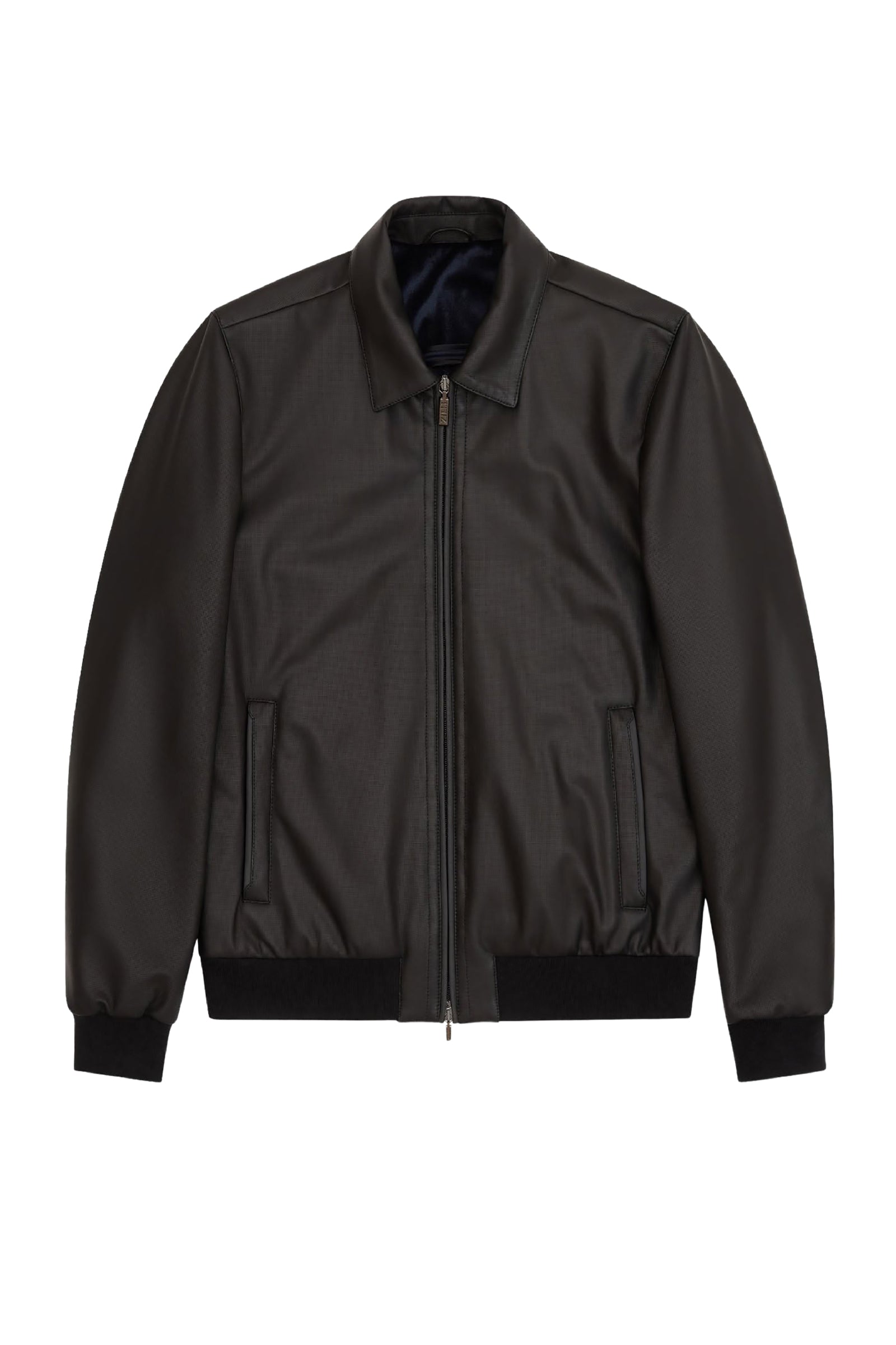Blouson côtelé en soie - Noir & Bleu