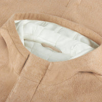 Parka à capuche matelassée en cachemire - Camel & Blanc