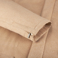 Parka à capuche matelassée en cachemire - Camel & Blanc