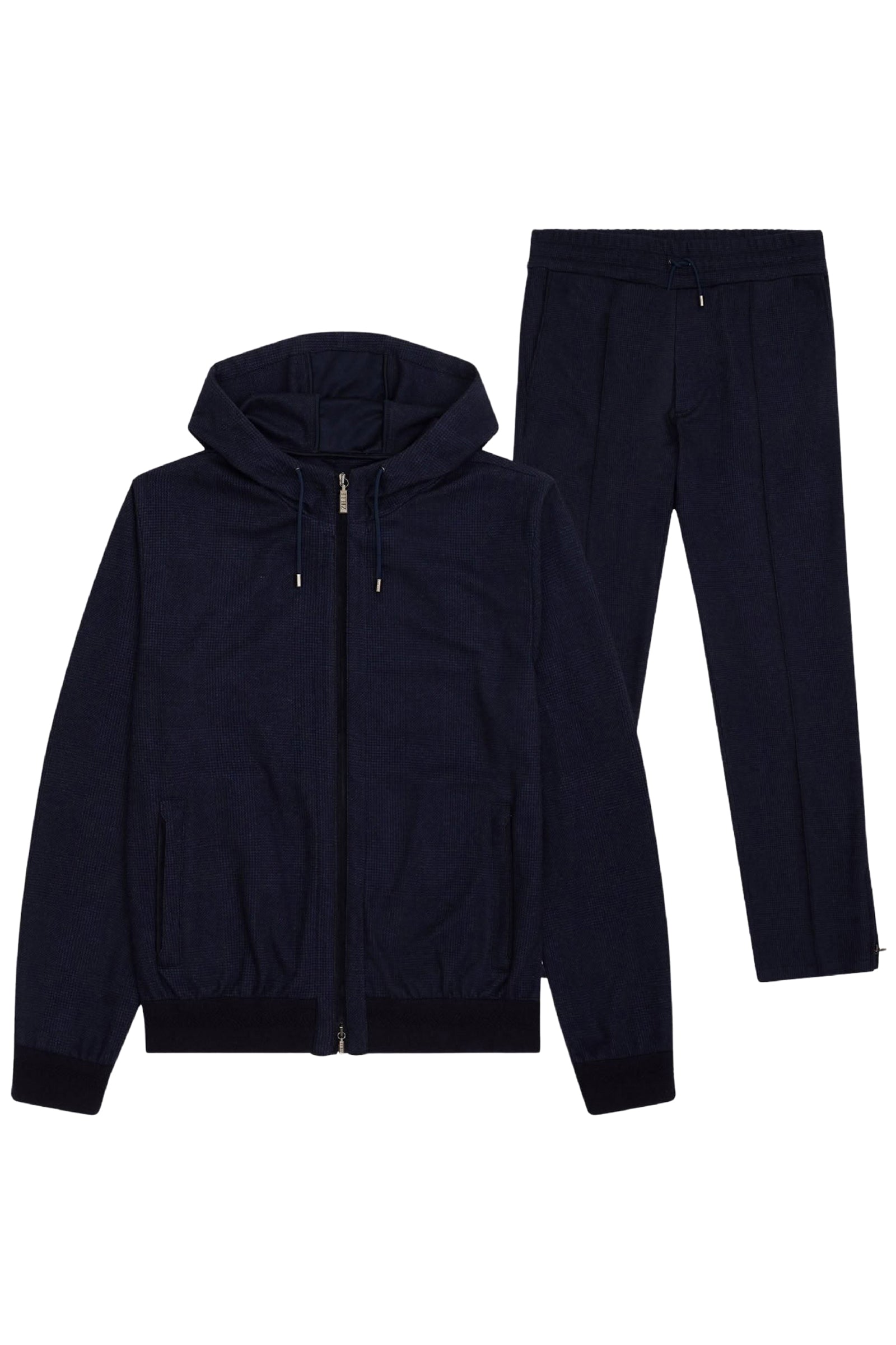 Ensemble de survêtement à motif en soie mélangée - Bleu
