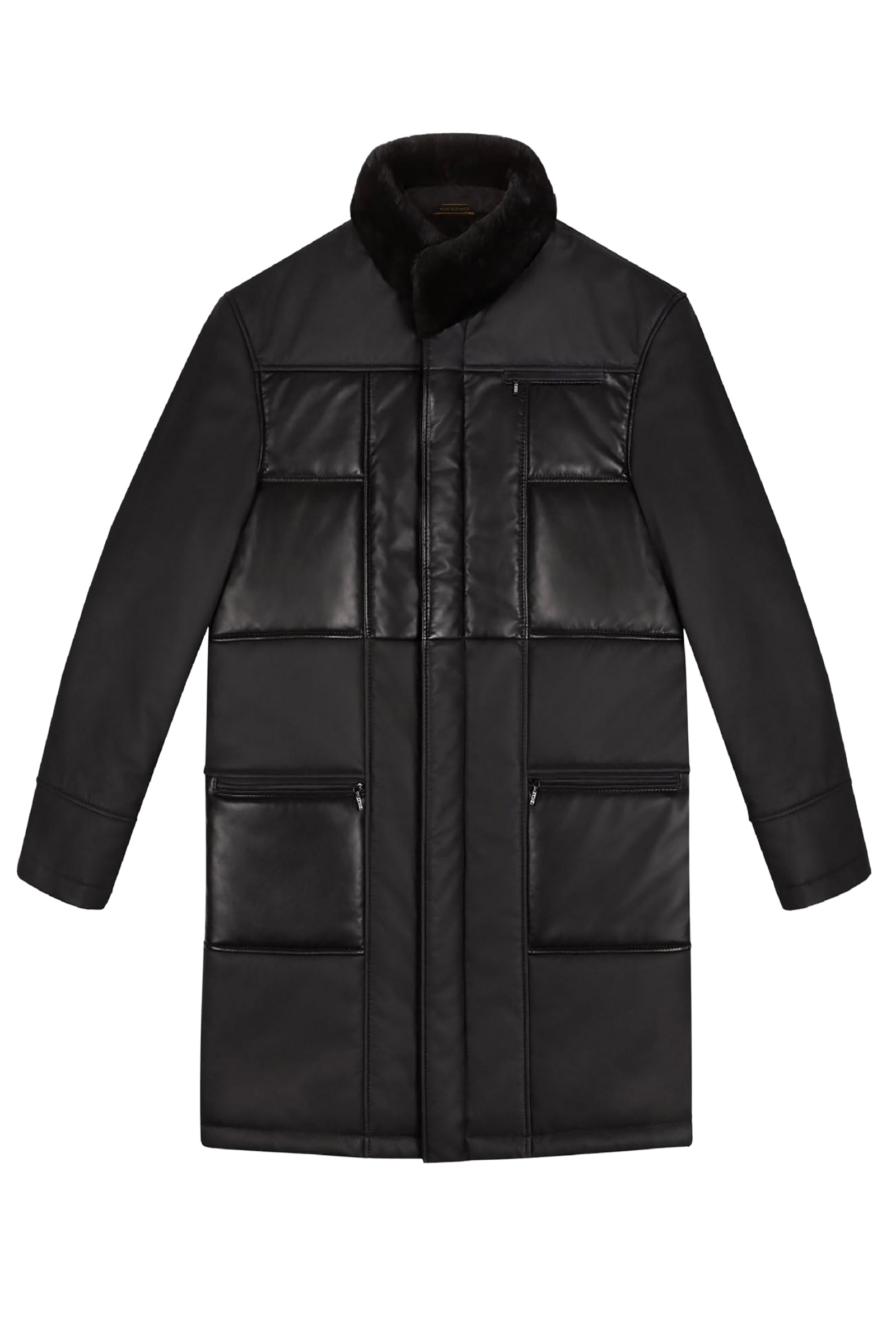 Parka à col en soie - Noir