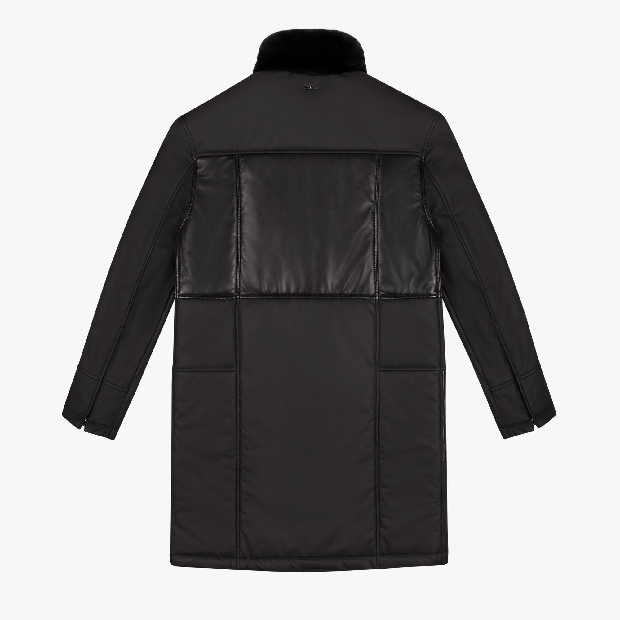 Parka à col en soie - Noir