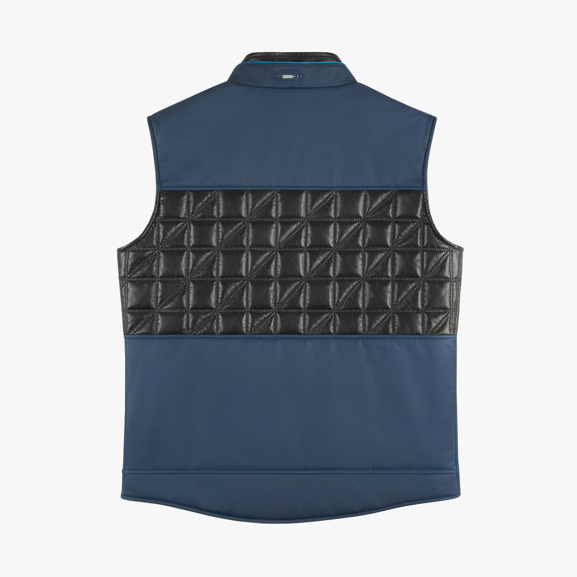 Quilted leather waistcoat - Blue & Black