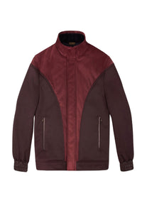Jacket with suede panels - Bordeaux & Brown