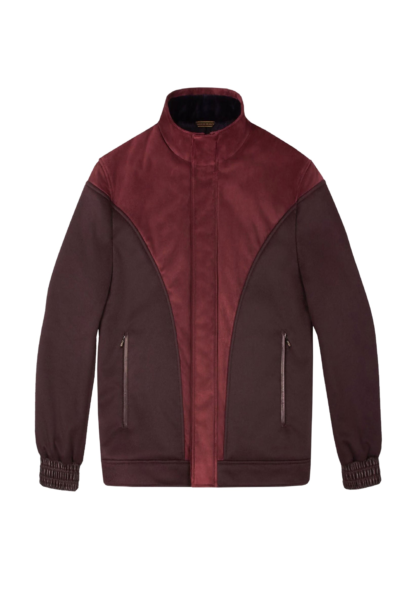 Jacket with suede panels - Bordeaux & Brown