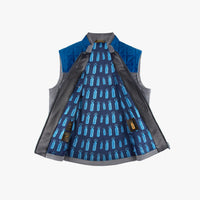 Gilet matelassé à motif en soie - Gris & Bleu