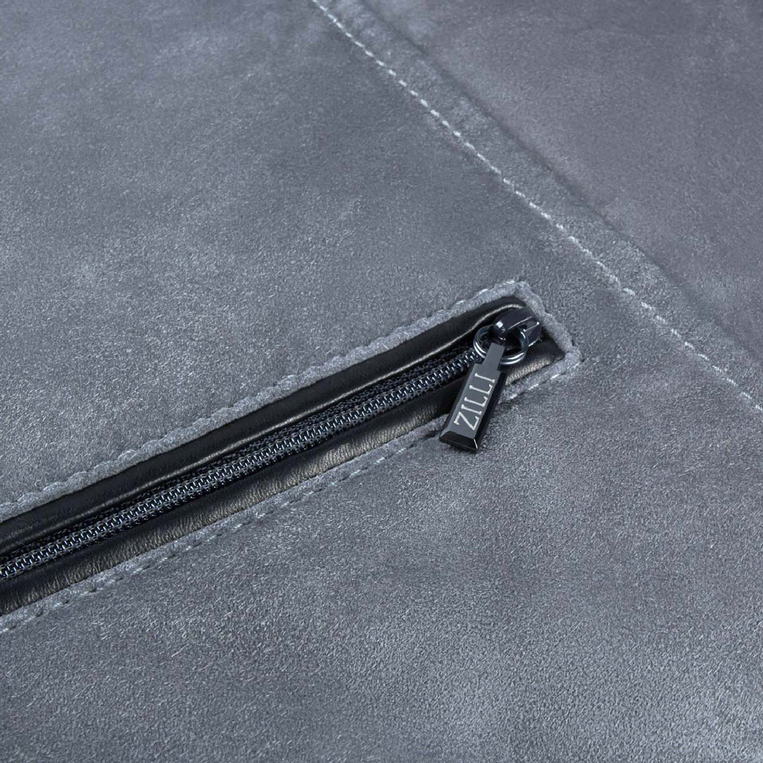 Gilet matelassé à motif en soie - Gris & Bleu