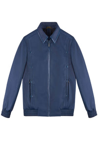 Bomber with cashmere panel - Blue