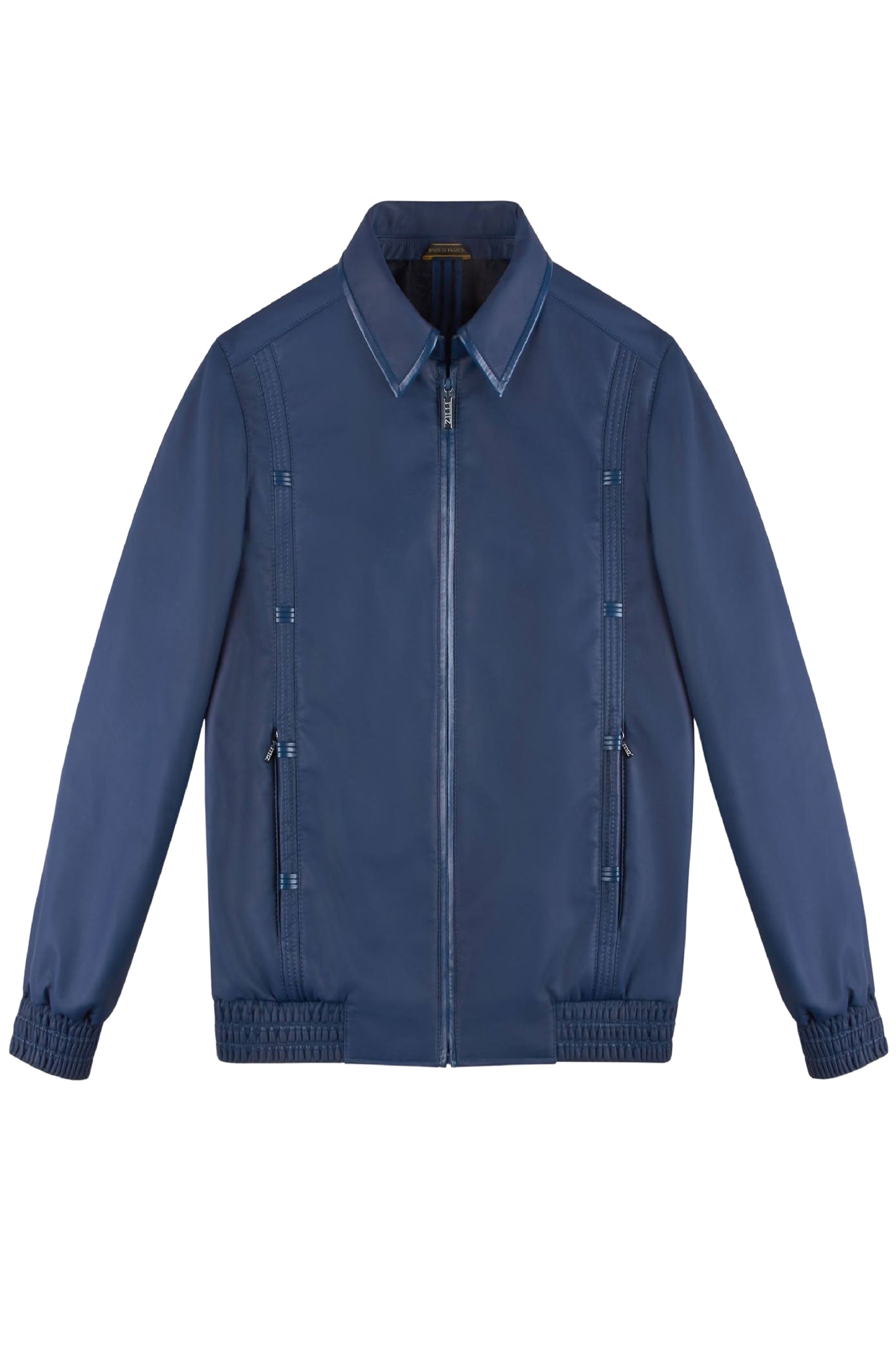 Bomber with cashmere panel - Blue