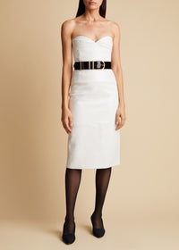 Jupe May en cuir - White