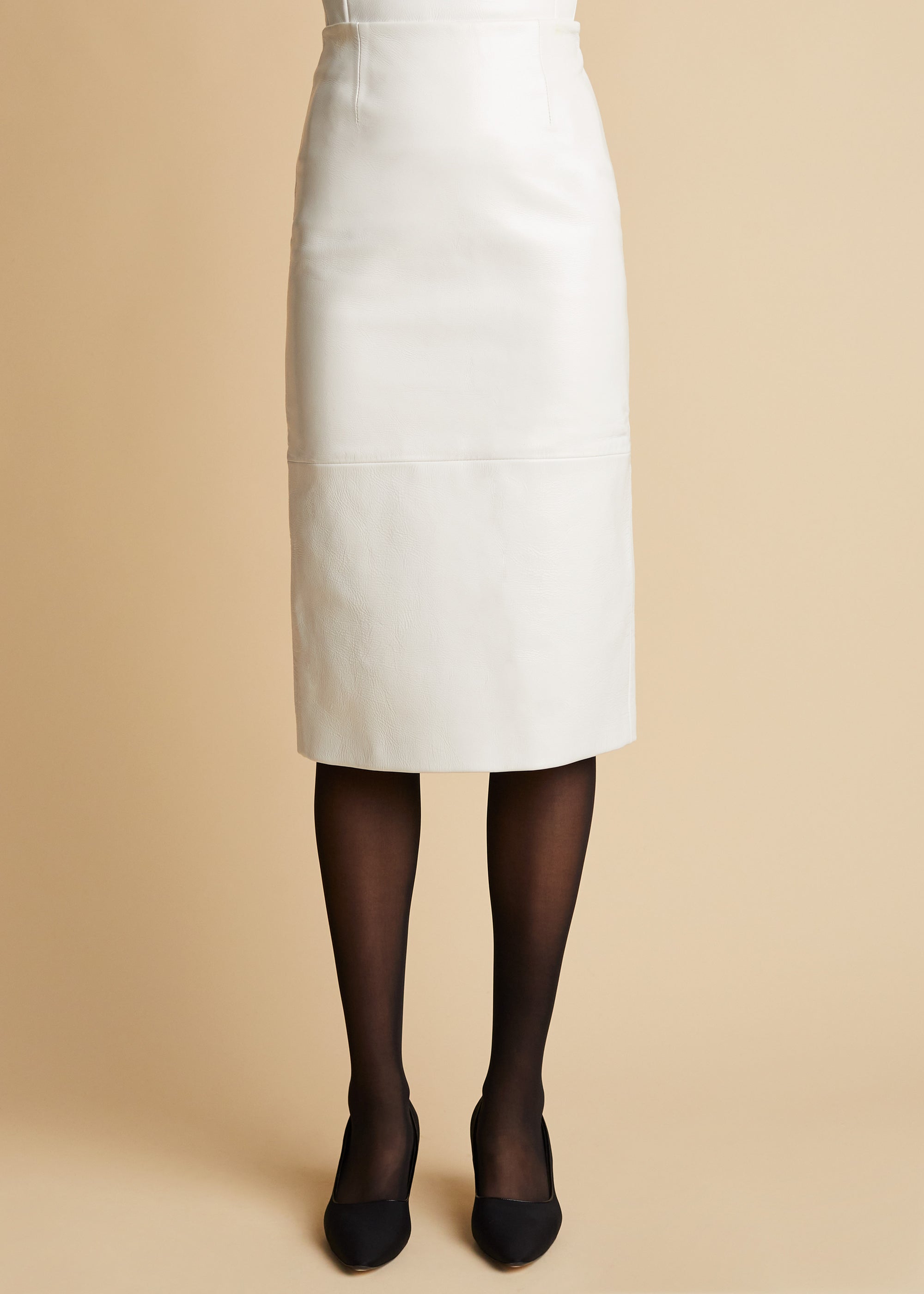 May skirt in leather - White