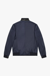 Bomber à boucles en cuir - Bleu & Noir