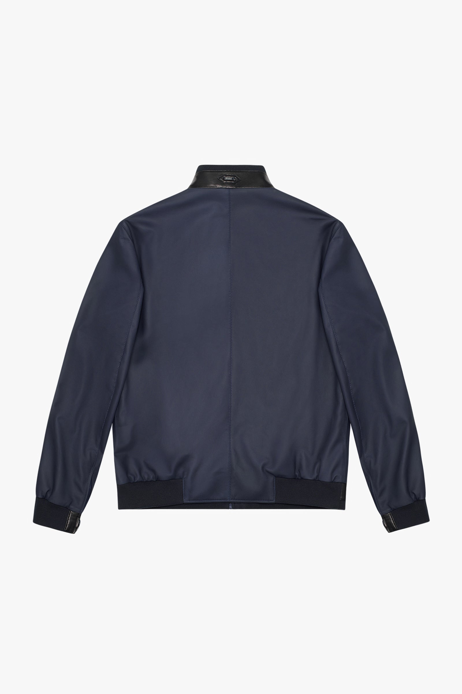 Bomber à boucles en cuir - Bleu & Noir