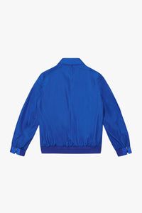 Blouson à liserés en soie - Bleu & Orange