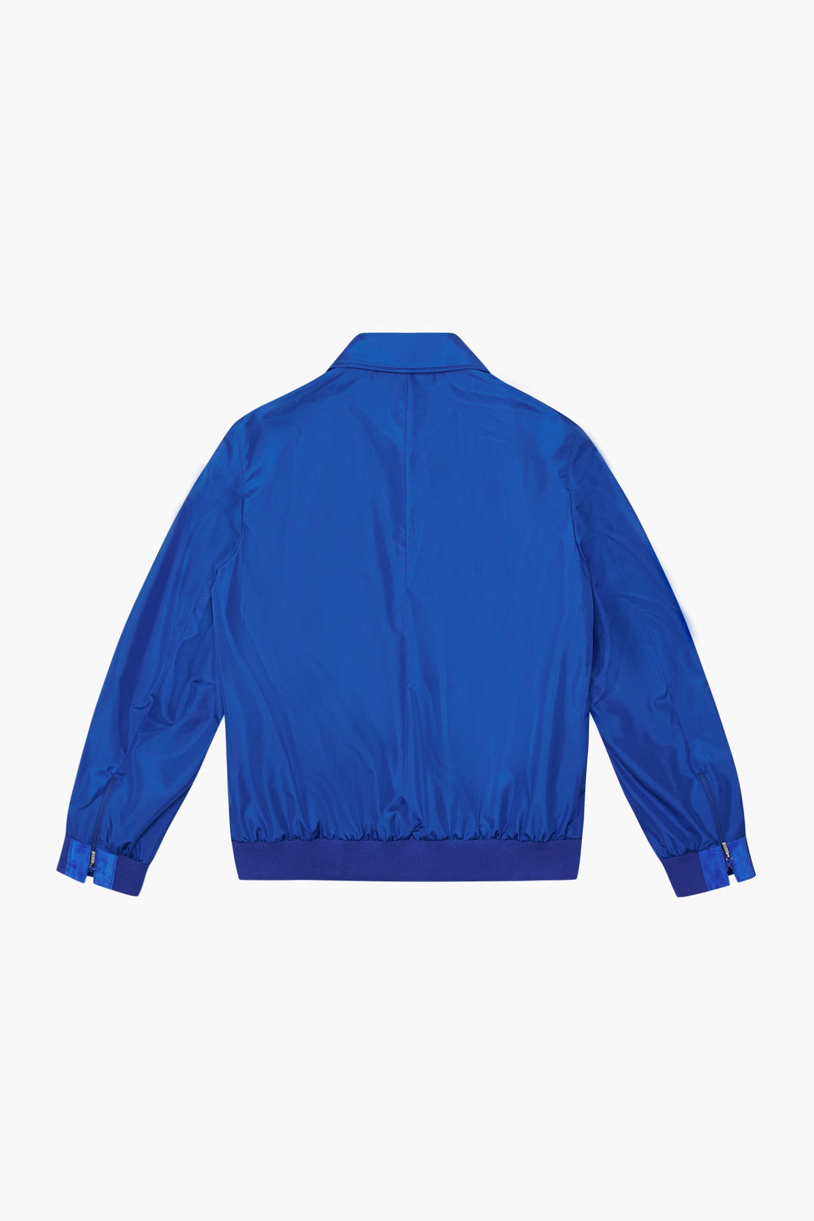 Blouson à liserés en soie - Bleu & Orange