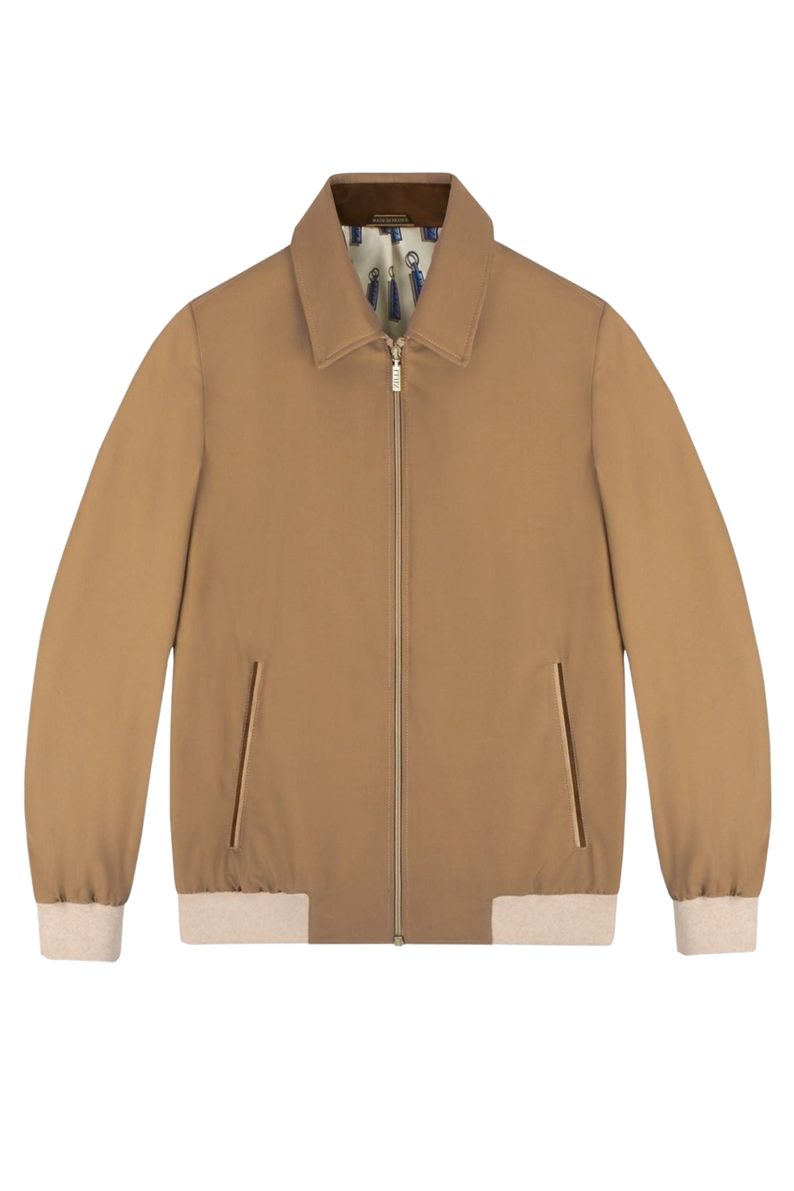Blouson à col en cachemire - Camel & Beige