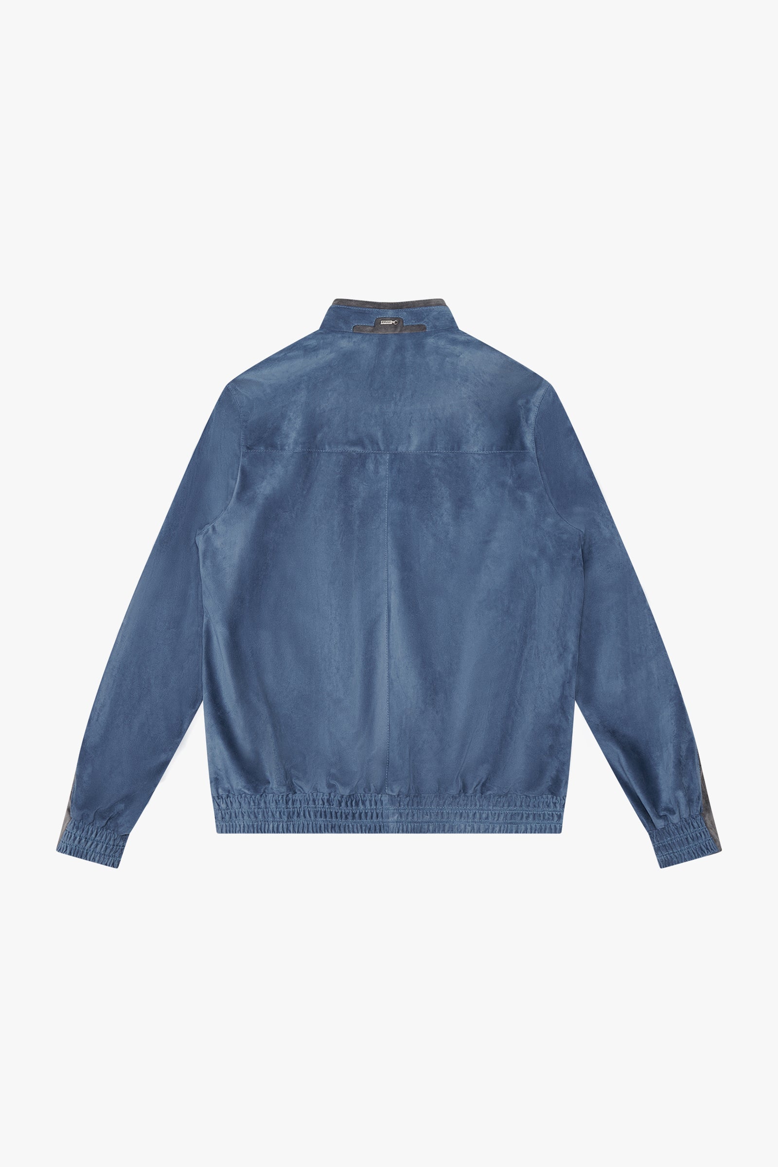 Bomber à col montant en daim - Bleu & Gris