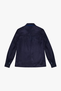 Suede pattern overshirt - Blue