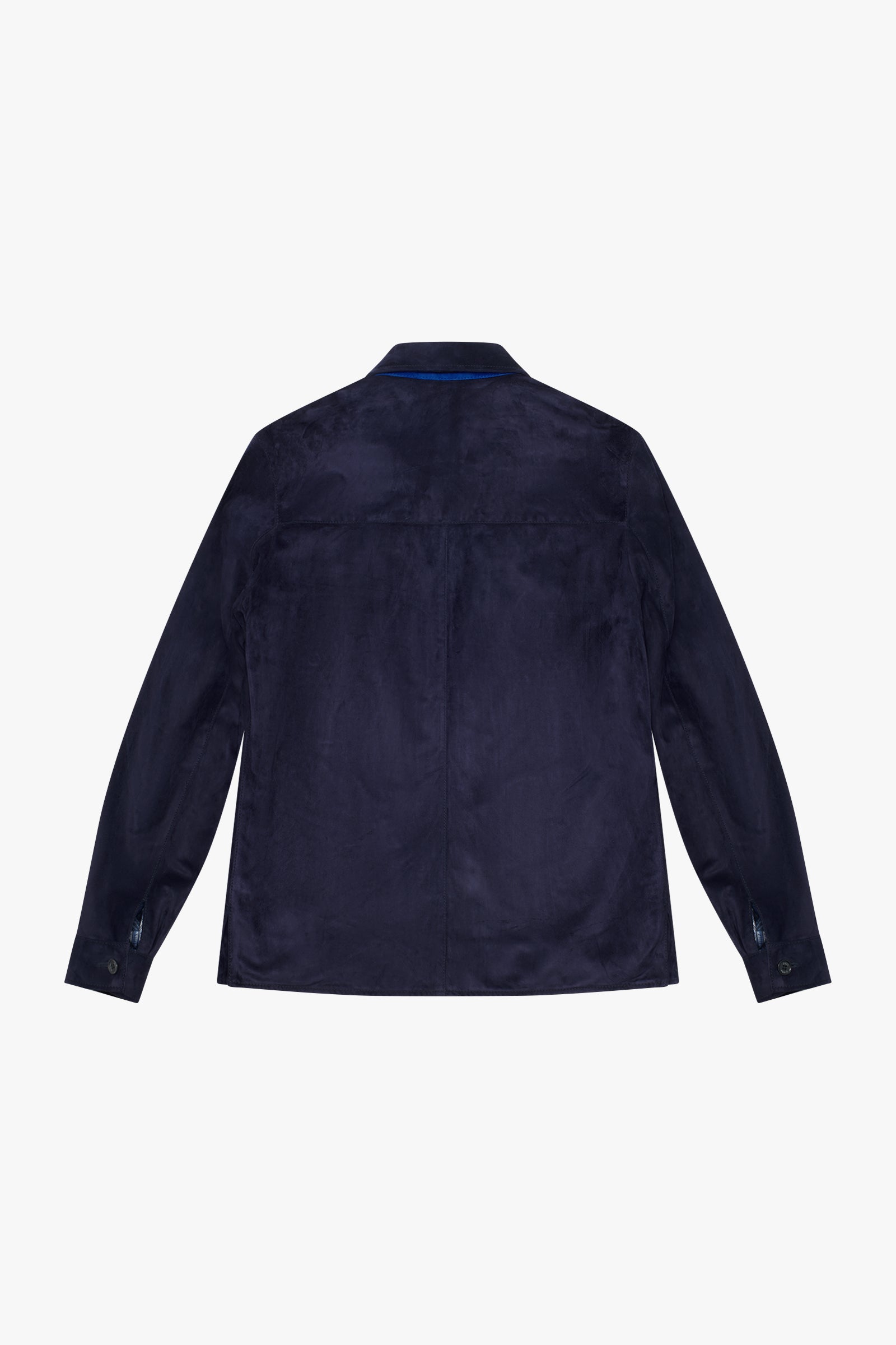 Suede pattern overshirt - Blue