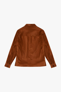 Suede button-down overshirt - Brown