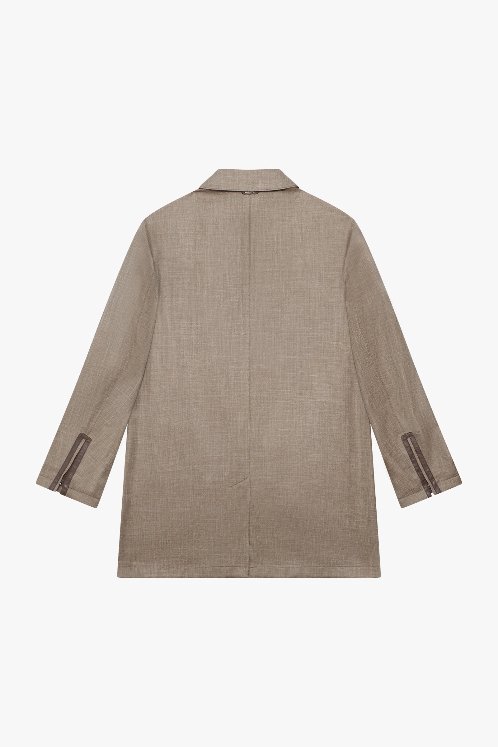 Veste à empiècements en laine - Beige & Marron