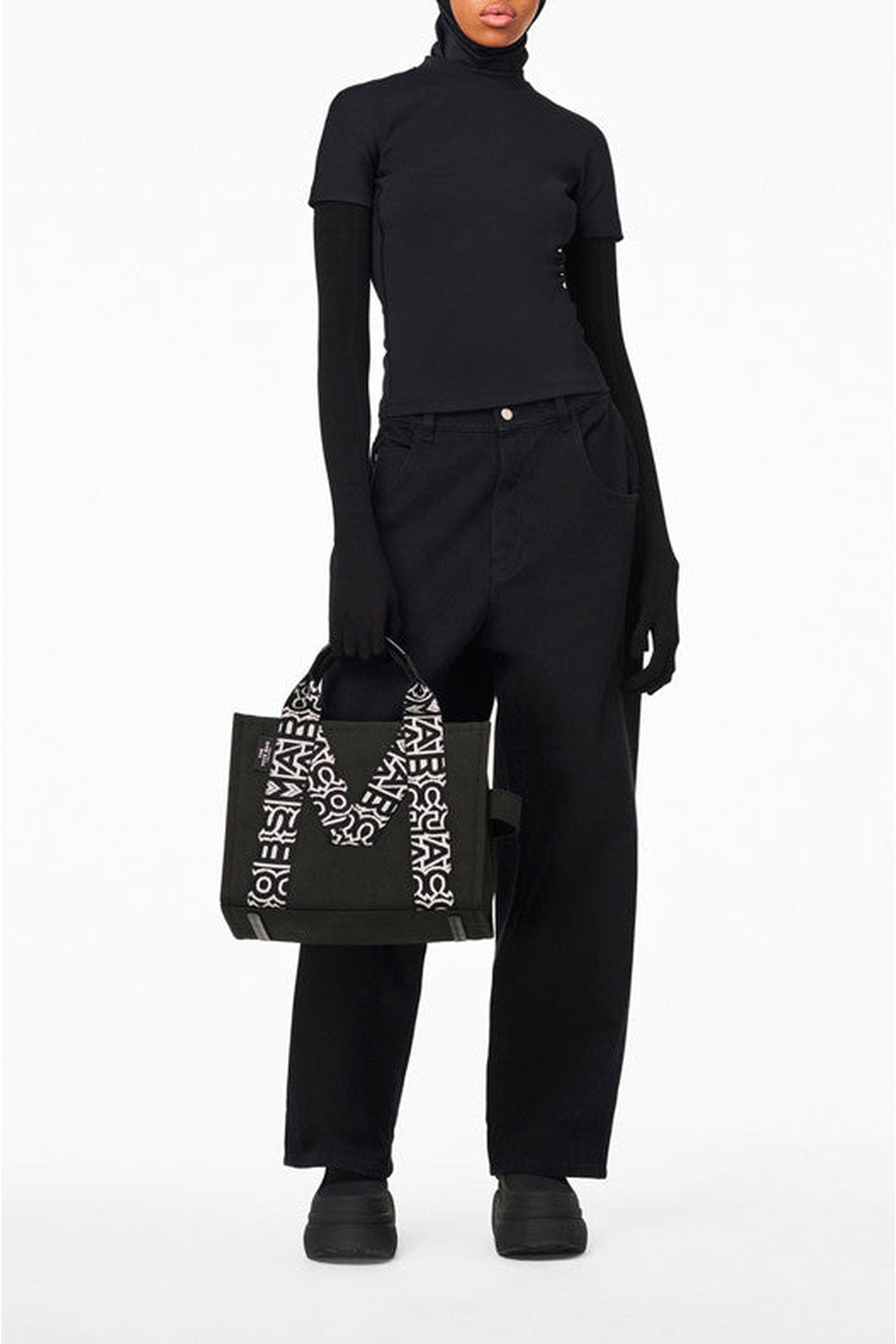 MOYEN   Sac à bandoulière The Tote Bag en tissu - Black & White