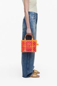 Petit sac à bandoulière The Tote Bag ajouré - Tangerine