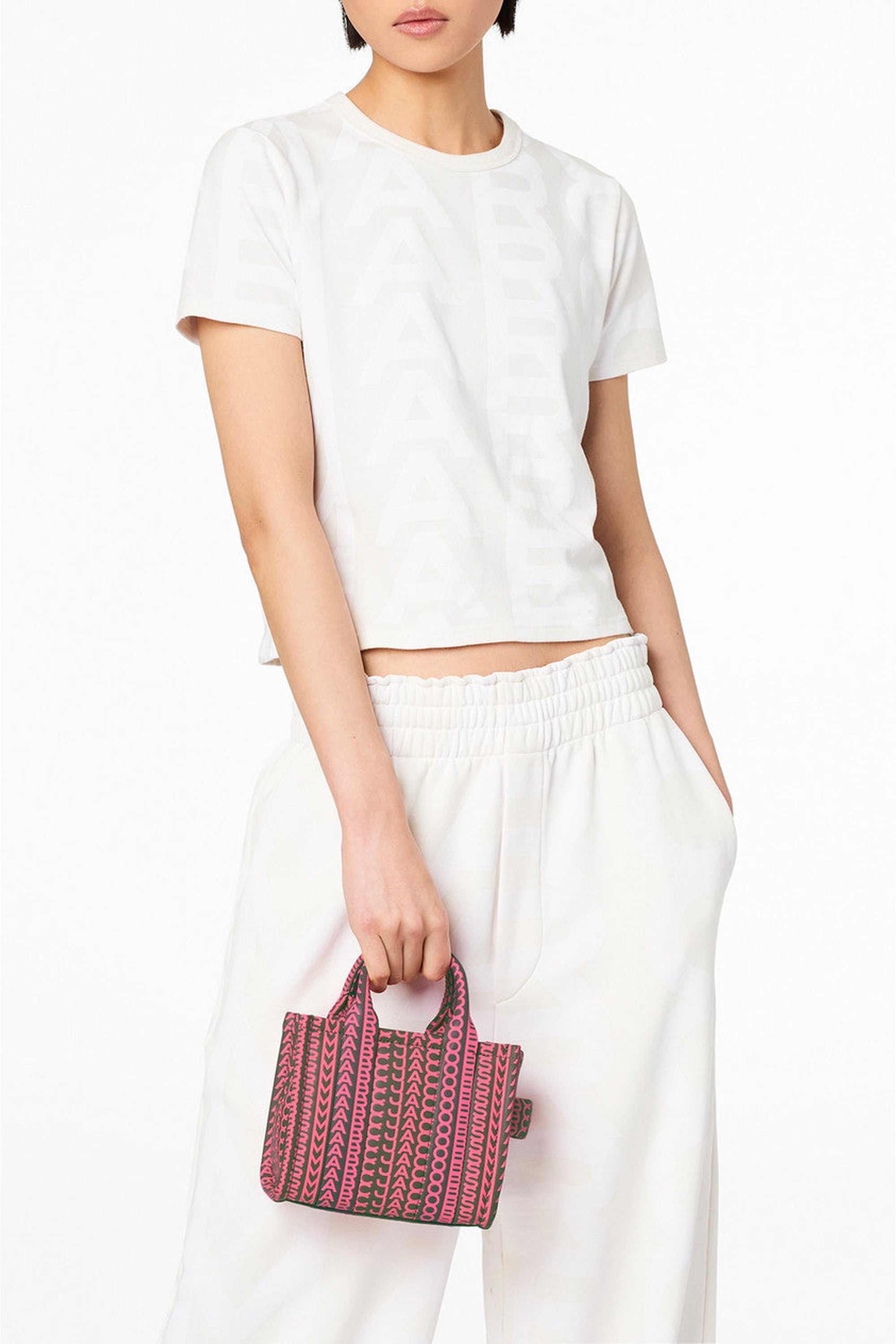 Petit sac bandoulière The Tote Bag en cuir - Taupe & Pink