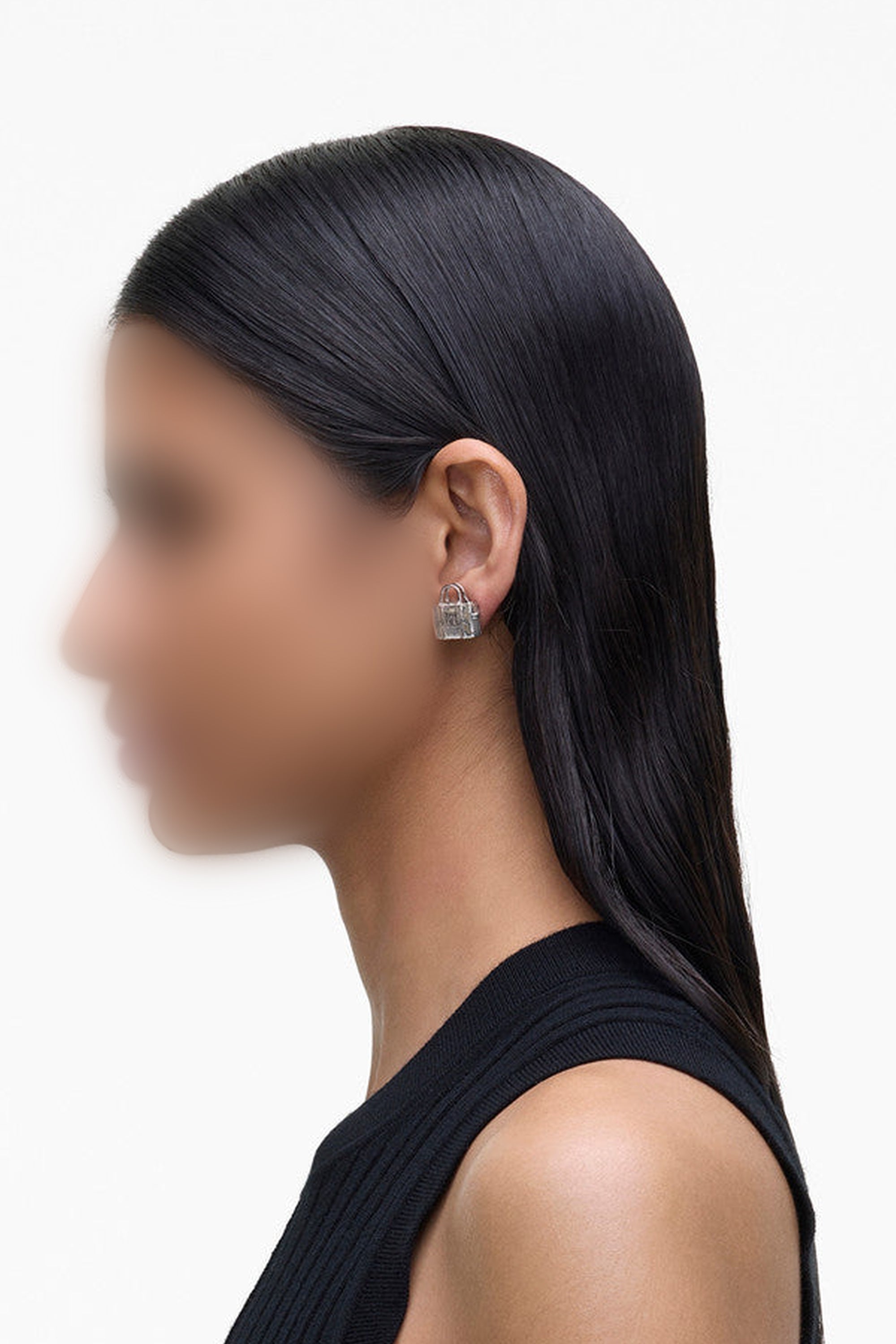 Boucles d’oreilles The Tote Bag en laiton - Light Antique Silver