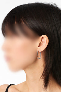 Boucles d'oreilles créoles en laiton - Silver