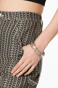 Bracelet avec logo en laiton - Clear & Silver