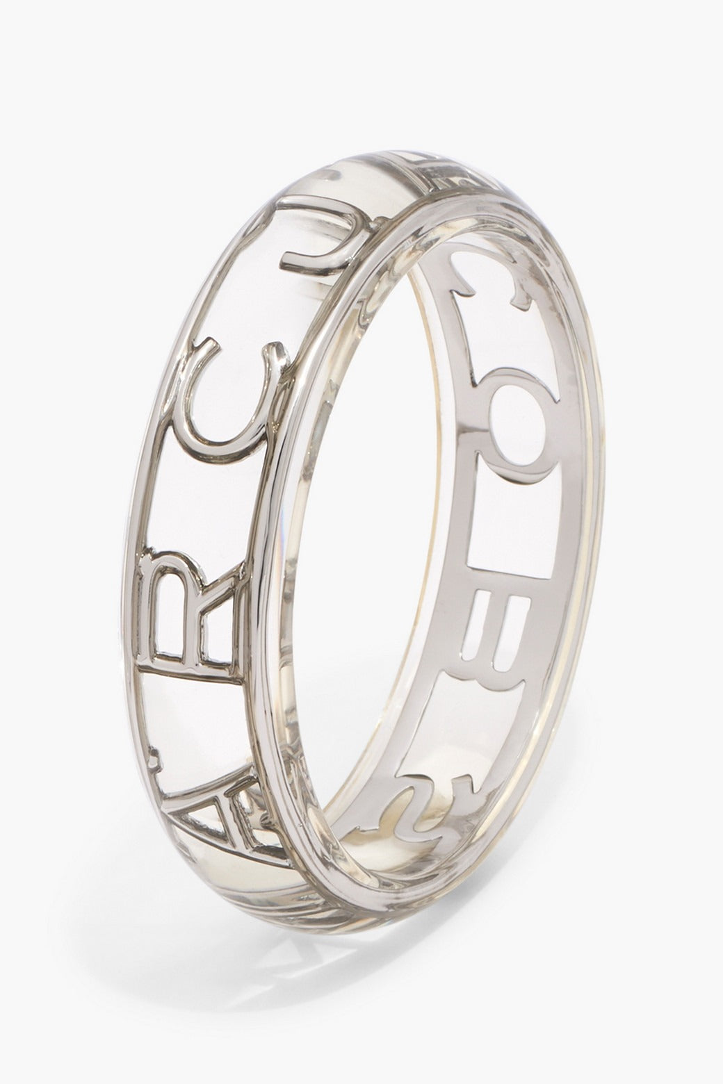 Bracelet à logo en laiton - Clear & Silver