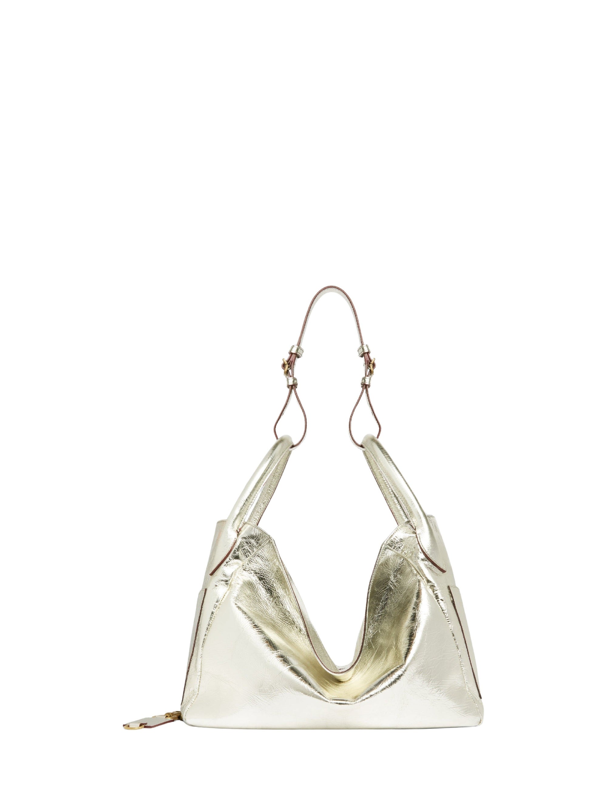 Grand sac à bandoulière en cuir - Argento Fantasia